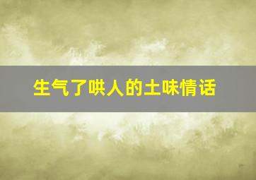 生气了哄人的土味情话