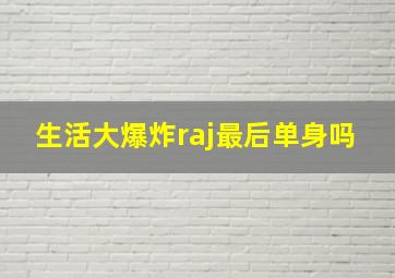 生活大爆炸raj最后单身吗