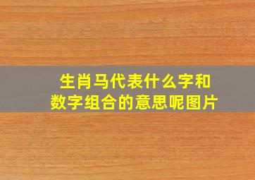 生肖马代表什么字和数字组合的意思呢图片