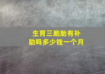 生育三胞胎有补助吗多少钱一个月