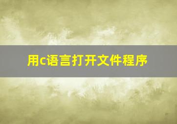 用c语言打开文件程序