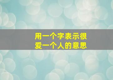 用一个字表示很爱一个人的意思