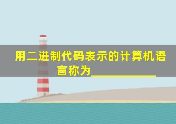 用二进制代码表示的计算机语言称为___________