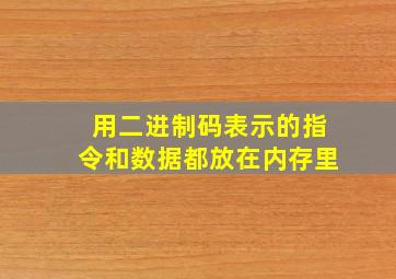 用二进制码表示的指令和数据都放在内存里