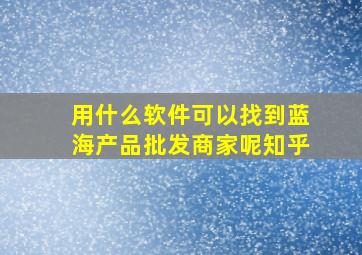 用什么软件可以找到蓝海产品批发商家呢知乎