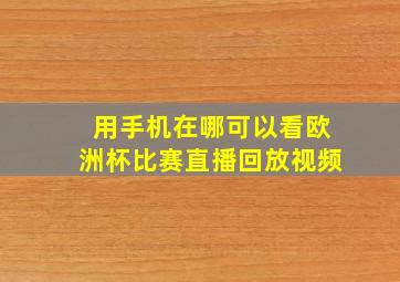 用手机在哪可以看欧洲杯比赛直播回放视频