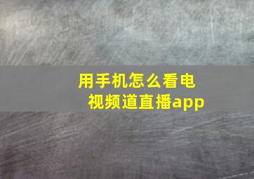 用手机怎么看电视频道直播app