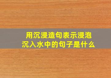 用沉浸造句表示浸泡沉入水中的句子是什么