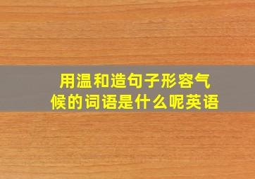 用温和造句子形容气候的词语是什么呢英语