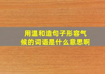 用温和造句子形容气候的词语是什么意思啊