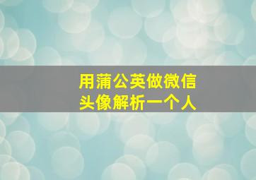 用蒲公英做微信头像解析一个人