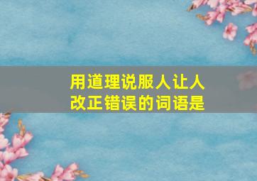 用道理说服人让人改正错误的词语是