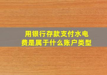 用银行存款支付水电费是属于什么账户类型