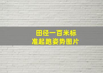 田径一百米标准起跑姿势图片