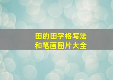 田的田字格写法和笔画图片大全