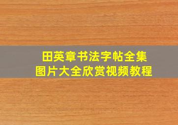 田英章书法字帖全集图片大全欣赏视频教程