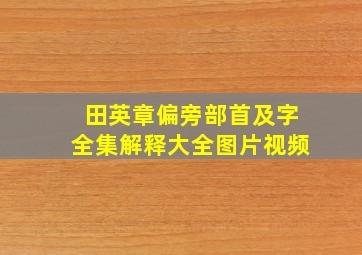 田英章偏旁部首及字全集解释大全图片视频