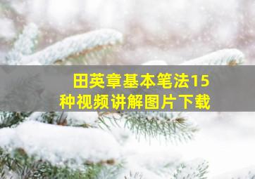 田英章基本笔法15种视频讲解图片下载