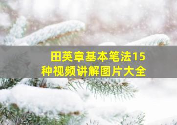 田英章基本笔法15种视频讲解图片大全