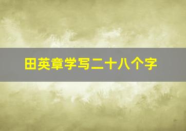 田英章学写二十八个字