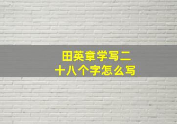 田英章学写二十八个字怎么写