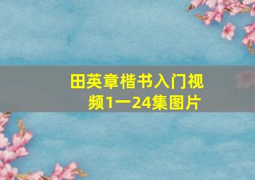 田英章楷书入门视频1一24集图片