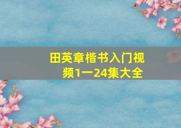 田英章楷书入门视频1一24集大全