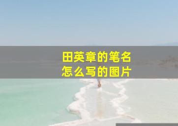 田英章的笔名怎么写的图片