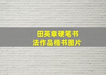 田英章硬笔书法作品楷书图片