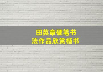 田英章硬笔书法作品欣赏楷书