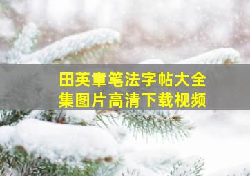 田英章笔法字帖大全集图片高清下载视频