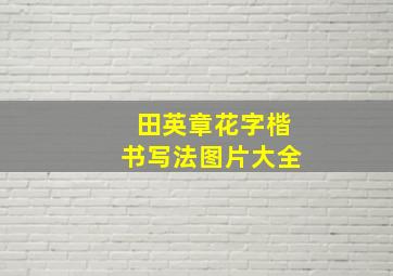 田英章花字楷书写法图片大全