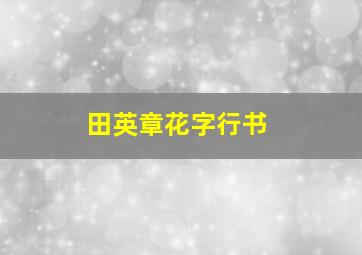 田英章花字行书