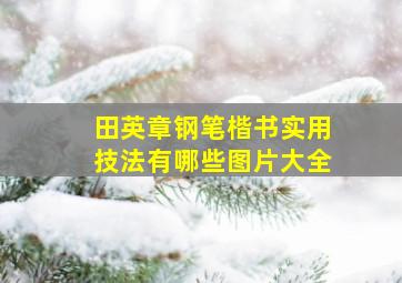 田英章钢笔楷书实用技法有哪些图片大全