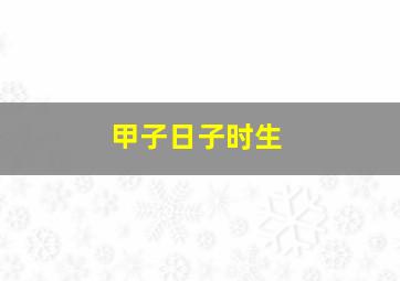 甲子日子时生