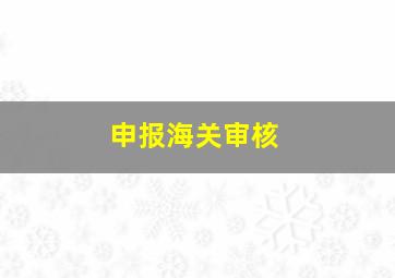 申报海关审核