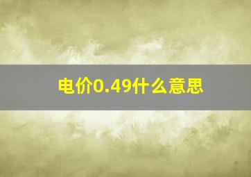 电价0.49什么意思