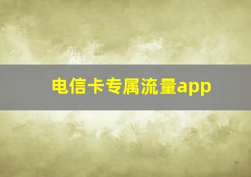 电信卡专属流量app