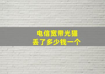 电信宽带光猫丢了多少钱一个