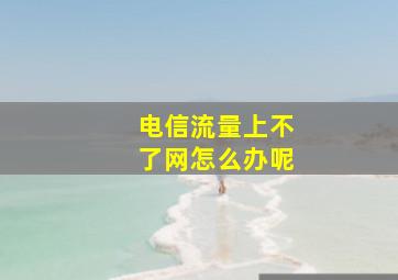 电信流量上不了网怎么办呢