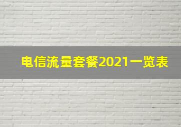 电信流量套餐2021一览表