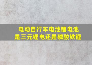 电动自行车电池锂电池是三元锂电还是磷酸铁锂