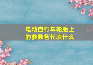 电动自行车轮胎上的参数各代表什么