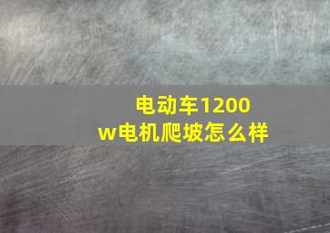 电动车1200w电机爬坡怎么样