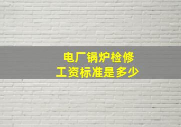 电厂锅炉检修工资标准是多少