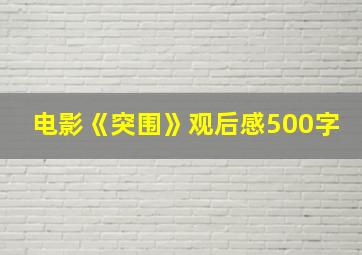 电影《突围》观后感500字