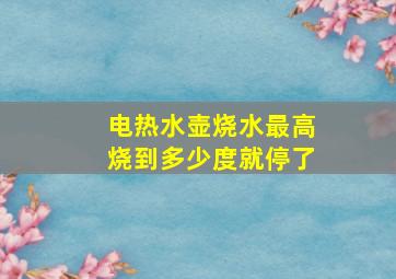 电热水壶烧水最高烧到多少度就停了