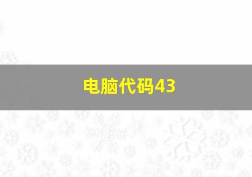 电脑代码43