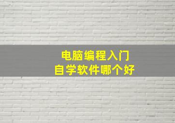 电脑编程入门自学软件哪个好