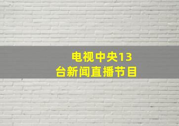 电视中央13台新闻直播节目